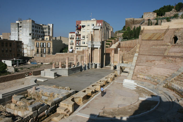 Teatro Romano i Cartagena. Et gammelt teater fra den gang romerne havde herredømmet over Cartagena. Det er virkelig flot restaureret, så man kan fornemme, hvordan det har set ud.