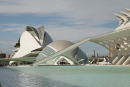 I forgrunden skimtes Museo de les Ciències Principe Felípe, et eksperimentarium i Valencia. Calatrava har ladet sig inspirerer af menneskelige knogler, en lang række blottede ribben.