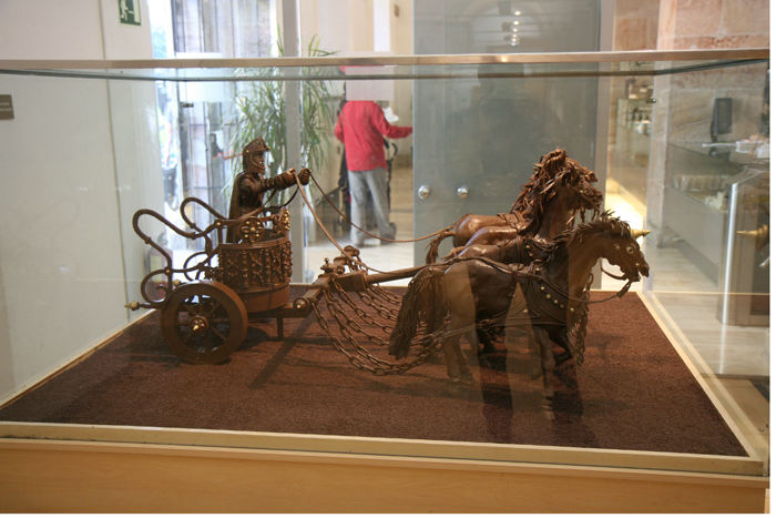 Der var udstillet flere meget flotte ”skulpturer” lavet af chokolade, i chokolademuseet i Barcelona. 
