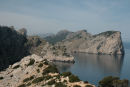 Cap de Catalunya på nordkysten af Mallorca set ude fra fyrtårnet på Cap de Formentor.