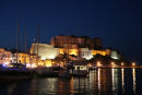 Aftenstemning i Calvi. Citadellet var flot belyst om aftenen.