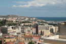 Udsigten oppe fra Bastione San Remy i Castello-kvarteret i Cagliari. Til højre i billedet ses marinaen, vi lå i.