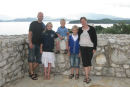 Morten, Marie-Louise, Mads, Christian og Susanne oppe på den gamle borg i Kassiopi.