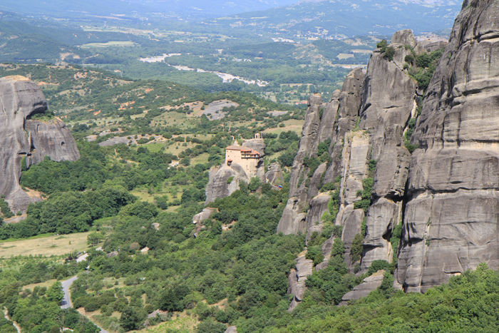 Varlaam klosteret i Meteora. De har en flot udsigt fra klosteret. Adgangen til klosteret var godt beskyttet.