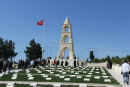 Det store mindesmærke for de faldne tyrkiske soldater i krigen på Gallipoli Halvøen i 1915.