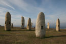 Fra skulpturparken i La Coruna, "Familia de Menhires" eller "Pentacephalic Menhir" af Ramón Miranda, inspireret af de forskellige generationer, der har beboet dette sted.