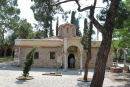 Klosteret Vlatadon i Thessaloniki. Her klosterets kirke. Der var en flot udsigt ned over Thessaloniki oppe fra klosteret.