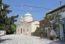 Kirken Panagia Kanala i Kanale by på Kythnos. Til højre ses en del af klosteret. Det var et rigtig flot sted. 