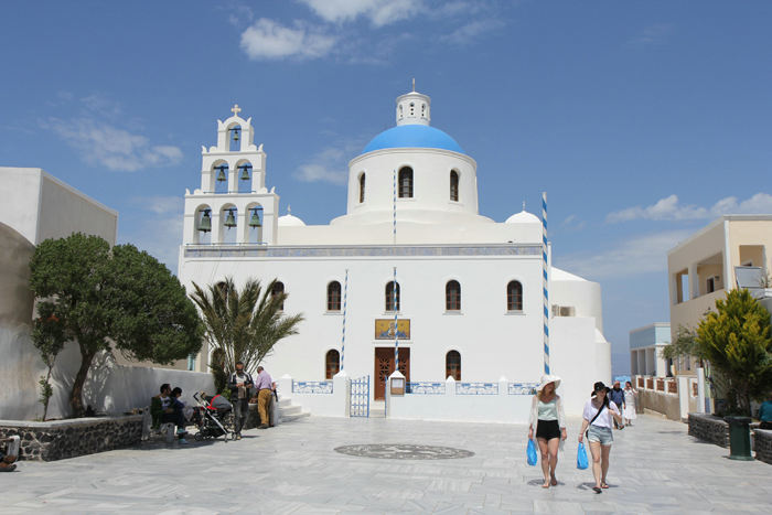 Kirken i Oia på det nordlige Santorini.