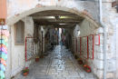 En af de smalle sidegader i Rovinj by.