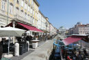 Trieste. Via Rossini løber langs Canal Grande. I baggrunden ses Church of S. Antonio og til højre kuplen af San Spiridione kirken.