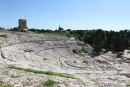 Det store og velbevarede græske amfiteater i det arkæologiske område i Siracusa. 