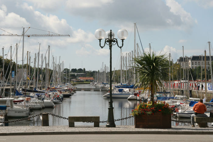 Havnen i Vannes, som ligger helt inde i bunden af Golfe du Morbihan. Det er en meget beskyttet havn.