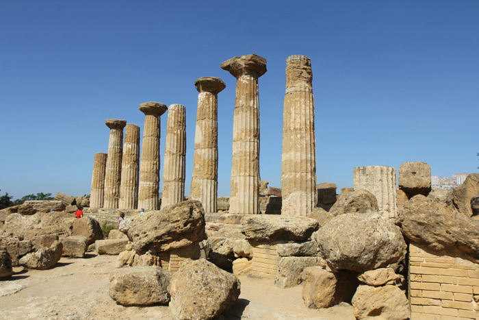 Tempio di Ercole i Templernes Dal i nærheden af byen Agrigento. 
