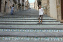 Trappen i Caltagirone, hvor forkanten af trinene er beklædt med forskellige keramiske fliser.