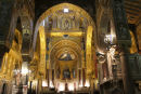 Cappella Palatina i Normanner Paladset. Udsmykningen af kapellet blev udført af kunsthåndværkere fra Konstantinopel, det nuværende Istanbul.