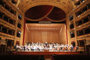 Salen i Teatro Massimo i Palermo. Da vi var på rundvisning, var orkesteret ved at øve til en koncert med musik af Mahler. 