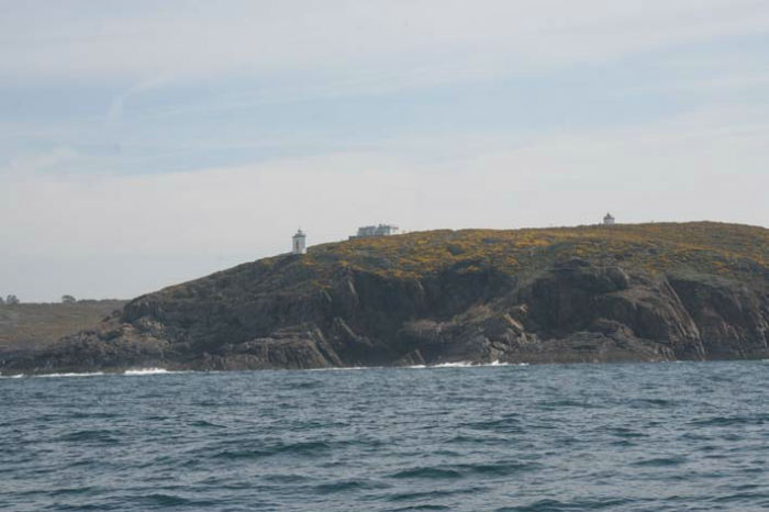 Fra årets første sejltur fra Sada til La Coruna. Klipperne er ved at blive farvet gule af sandtorn, eller hvad de nu hedder. Det samme som vi oplevede i Skotland for et par år siden. 
