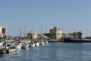 Fort di Michelangelo inderst i havnen til Civitavecchia og bådene i Darsena Traianea. Vi fortsatte ind til venstre, ind til Darsena Romana, hvor vi fik en fin plads.