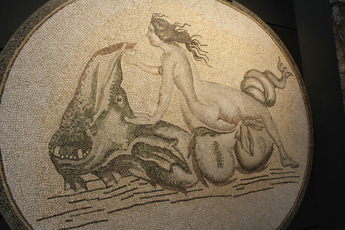 Mosaikker fra museet på Castello San Giorgio i La Spezia. Det er sikkert fundet i en af de gamle villaer fra romertiden.