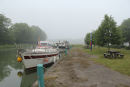 En anden fin rasteplads på Canal entre Champagne et Bourgogne, Halte de Plaisance ved Cusey (Pk 181,7), hvor vi overnattede. Det var meget diset/tåget, da vi stod op næste morgen.