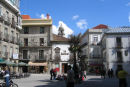 Praza Constitución i Vigo’s gamle bydel. Der var rigtig mange flotte pladser i Vigo, hvor man kunne nyde en forfriskning.