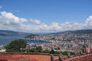 Udsigten fra Parque do Castro i Vigo. Her udsigten mod øst ind over byen og Ria de Vigo. Byen ligger rigtig flot på sydsiden af fjorden.