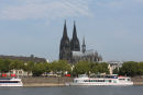 Domkirken i Köln set ude fra Rhinen, da vi fortsatte videre nord på.
