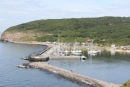 Hammer Havn på nordspidsen af Bornholm, set fra stien op til Hammershus.
