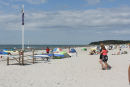 Sandstranden på vestkysten af Hiddensee lige over for Vitte. En rigtig flot sandstrand og den fortsatte så langt øjet rakte, så der var god plads til badegæsterne.