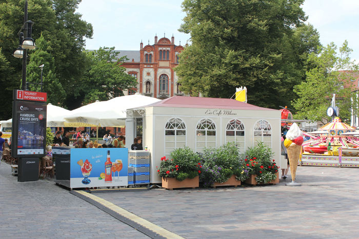 Café Milano på Kröpeliner Strasse i Rostock er berømt for sine fantastiske isanretninger. 