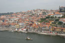 Udsigten fra øverste etage af Ponte Luis ind over selve Porto by, der ligger på nordsiden af Douro floden.  