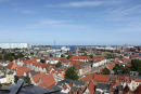 Udsigten oppe fra udsigtsplatformen på St. Georgenkirche. Her udsigten ned mod havnen, hvor vi lå.