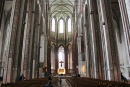 Marienkirche i Lübeck lå indeklemt inde midt i byen, så det var umuligt at tage et billede af den ude fra. Her et billede af den enorme kirke inde fra. 