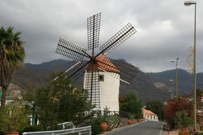Vindmøllen i nærheden af Mogán,; en af de få vindmøller, der er tilbage på Gran Canaria.  