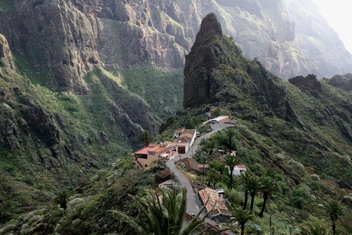 Den meget maleriske bjergby Masca i Teno bjergene på det vestlige Tenerife. Byen ligger i en meget smuk dal.