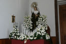 Madonnaen fra Iglesia de Nuestra Señora del Rosario i Puerto del Rosario. Hun var flyttet over på en vogn, som var pyntet op og var klar til at blive kørt rundt i byen i forbindelse på Påsken. 